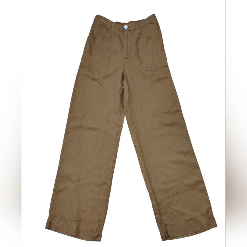 Joie Pants 2 Linen Tencel Straight Brown Nwt
